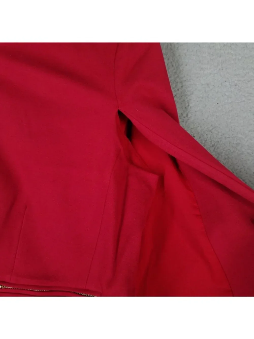 NEW Chico's Cape Jacket Women's 1/ Medium Ponte Red Zip Up Office Career Stretch